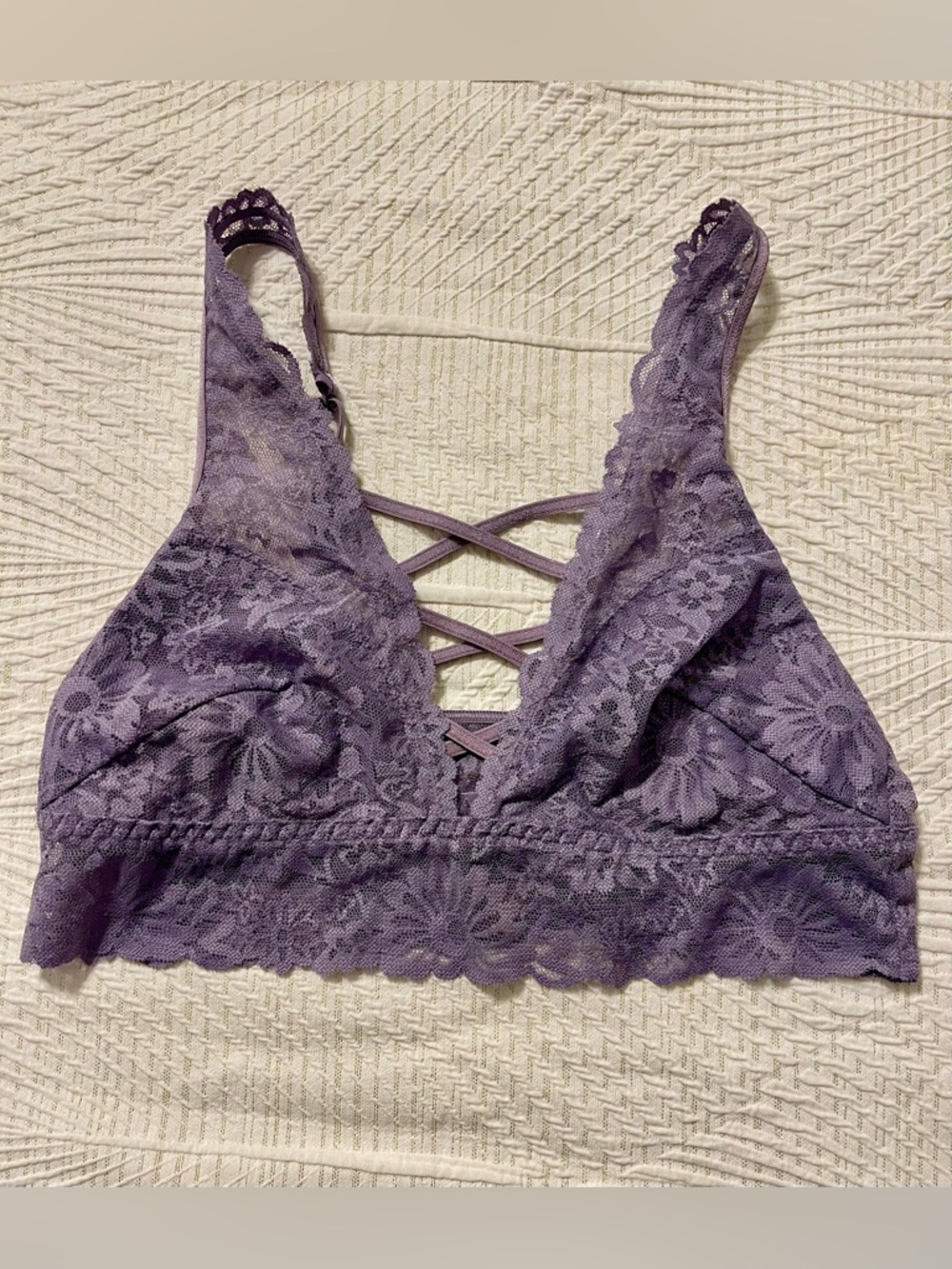 Victoria's Secret PINK Lavender Lace Crisscross Bralette